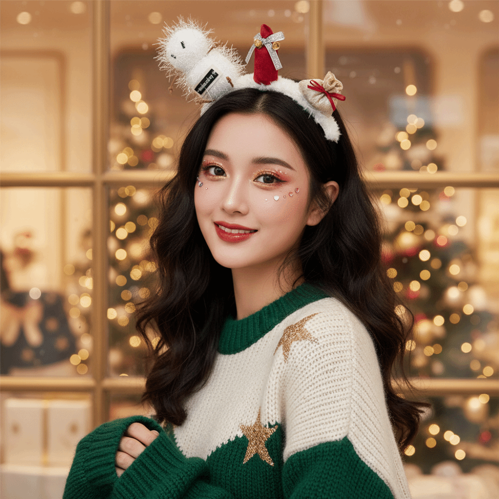 Plush Texture Christmas Headba - Reindeer Antlers Headband ulasan dan harga