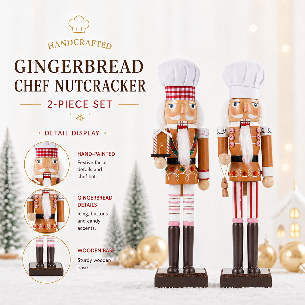 38CM Christmas Nutcracker Wood - Nutcracker Figurine ulasan dan harga