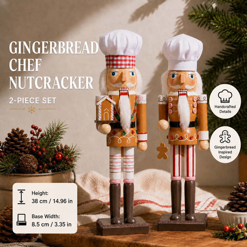 38CM Christmas Nutcracker Wood - Nutcracker Figurine ulasan dan harga