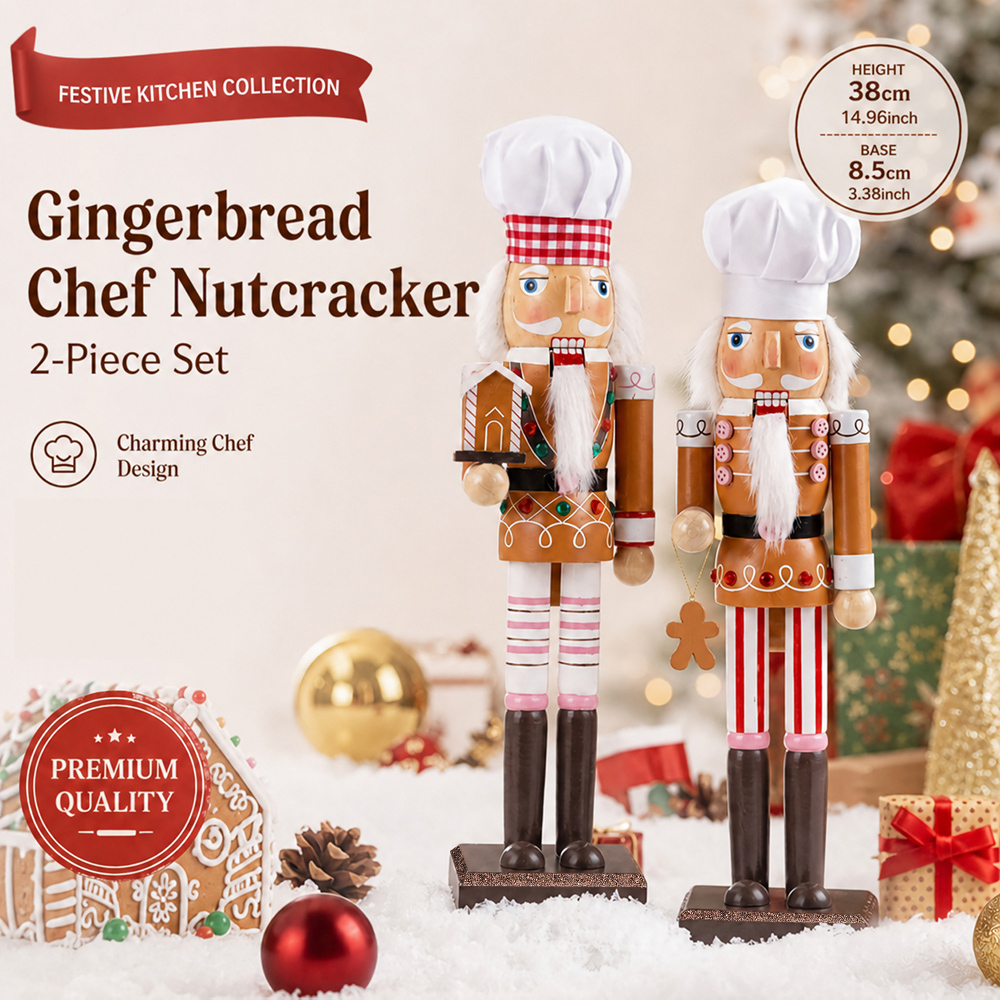 38CM Christmas Nutcracker Wood - Nutcracker Figurine ulasan dan harga