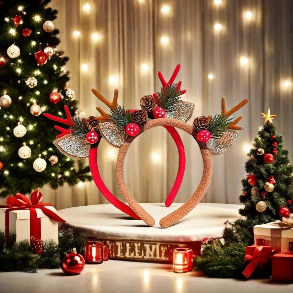 1Pc Christmas Headbands Christ - Reindeer Antlers Headband ulasan dan harga