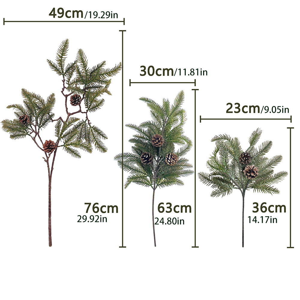3Pcs Artificial Pine Cone Need - Christmas Wreath Fake ulasan dan harga