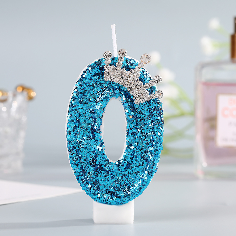 Blue Crown Number Birthday Can - Holiday Candle Set ulasan dan harga